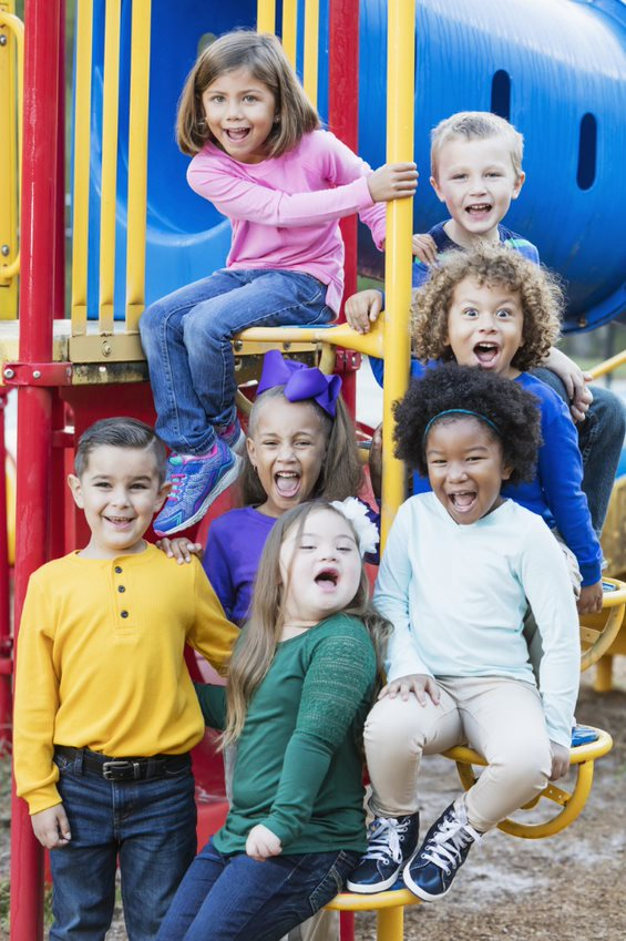 group photo on a playground.